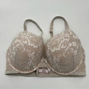 Victoria’s Secret Tan White Lace Perfect Shape Bra